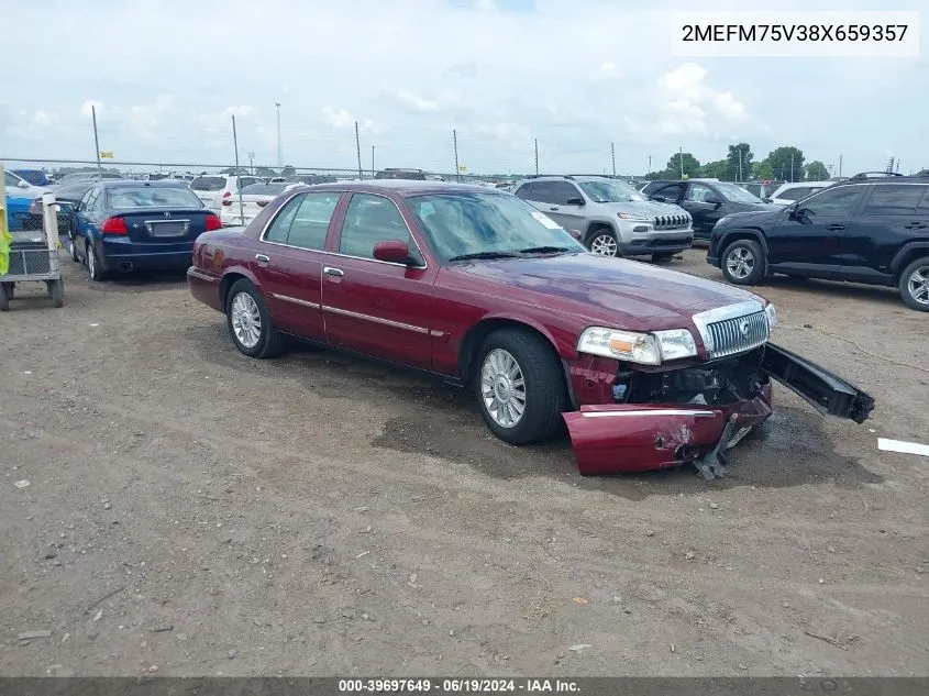 2008 Mercury Grand Marquis Ls VIN: 2MEFM75V38X659357 Lot: 39697649