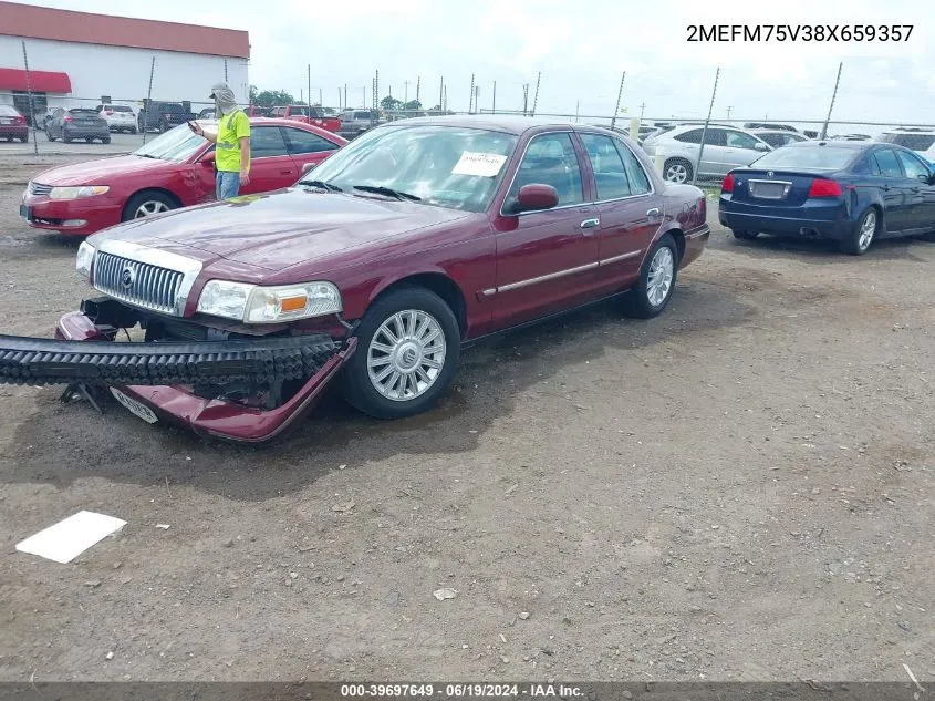 2008 Mercury Grand Marquis Ls VIN: 2MEFM75V38X659357 Lot: 39697649