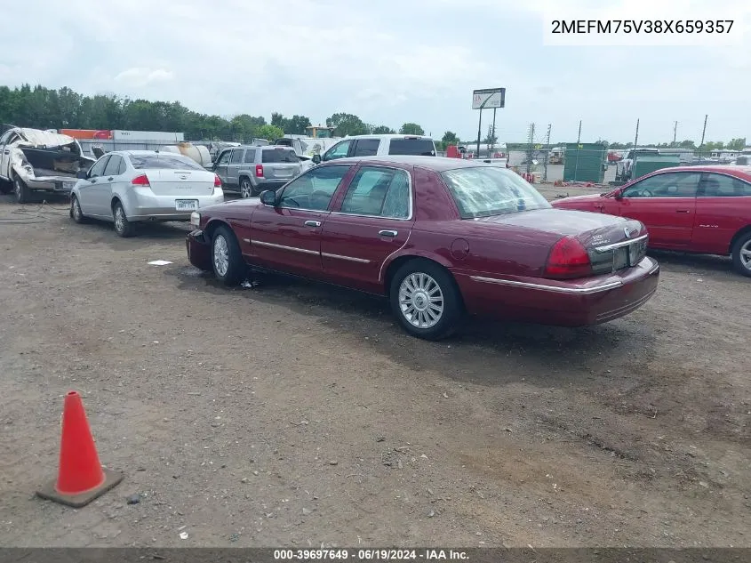 2008 Mercury Grand Marquis Ls VIN: 2MEFM75V38X659357 Lot: 39697649