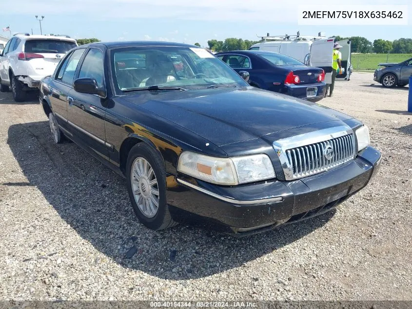 2008 Mercury Grand Marquis Ls VIN: 2MEFM75V18X635462 Lot: 40154344