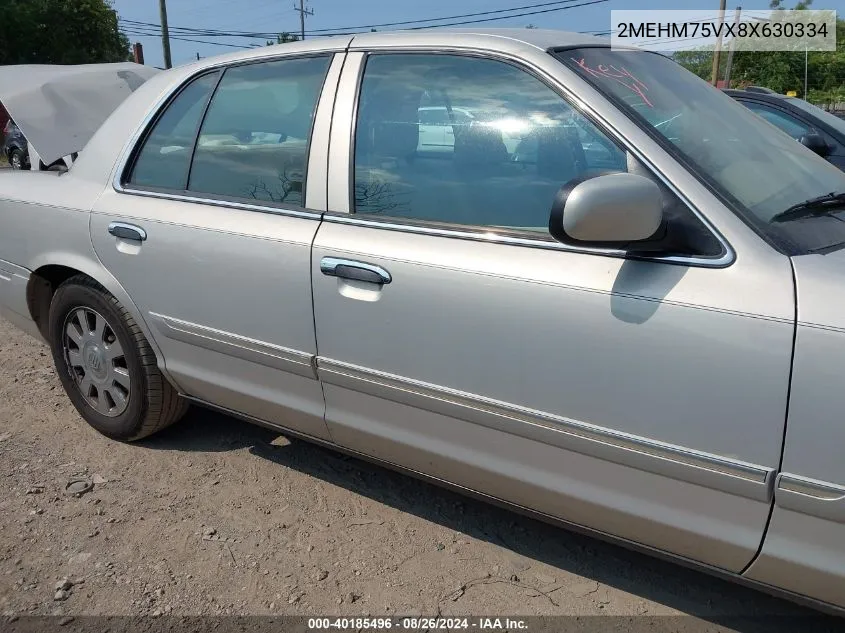 2008 Mercury Grand Marquis Ls VIN: 2MEHM75VX8X630334 Lot: 40185496