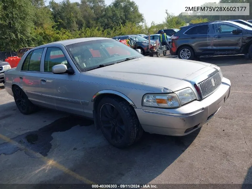 2008 Mercury Grand Marquis Ls VIN: 2MEFM75V28X602177 Lot: 40306303