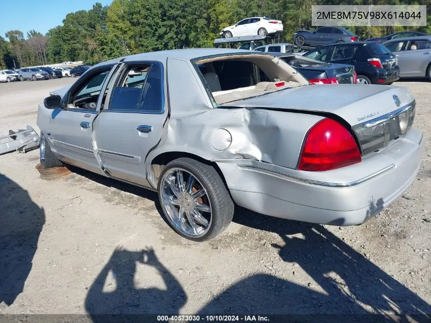 2008 Mercury Grand Marquis VIN: 2ME8M75V98X614044 Lot: 40573030