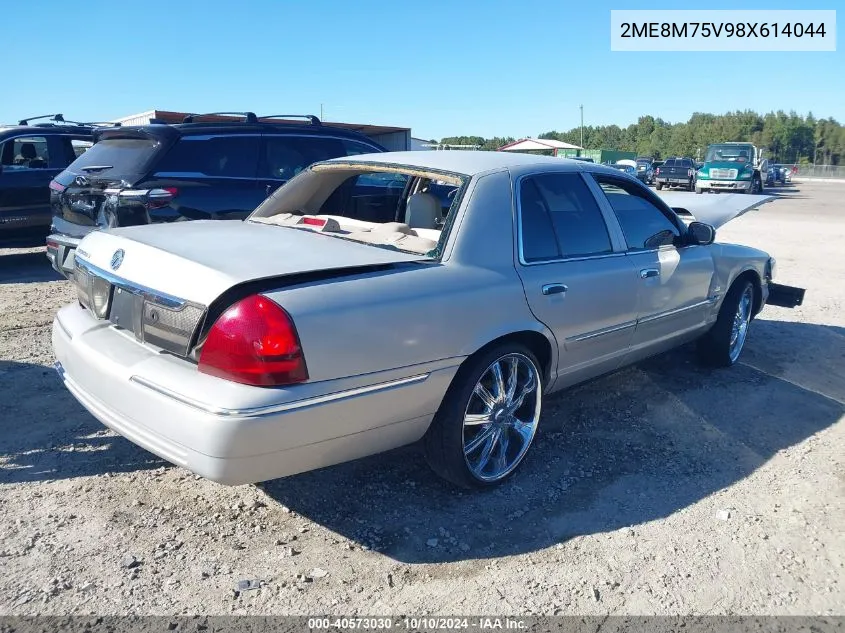 2008 Mercury Grand Marquis VIN: 2ME8M75V98X614044 Lot: 40573030