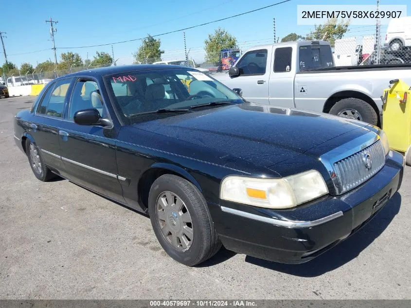 2008 Mercury Grand Marquis Ls VIN: 2MEFM75V58X629907 Lot: 40579697