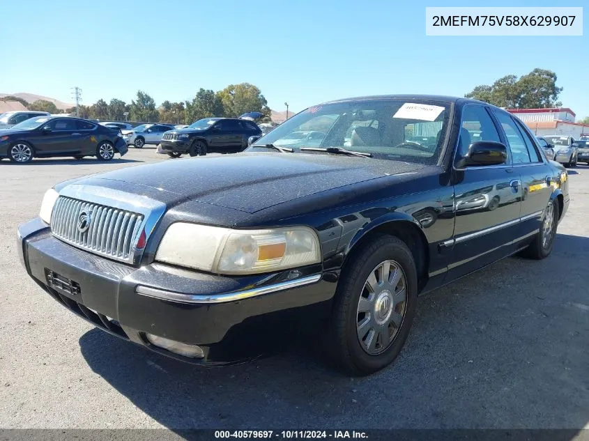 2008 Mercury Grand Marquis Ls VIN: 2MEFM75V58X629907 Lot: 40579697