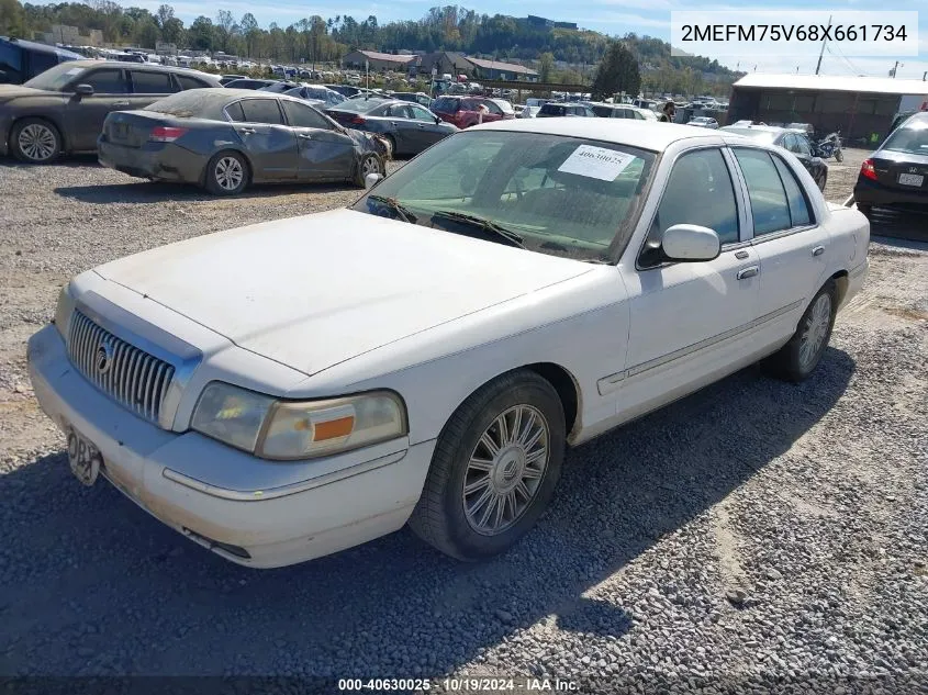 2008 Mercury Grand Marquis Ls VIN: 2MEFM75V68X661734 Lot: 40630025