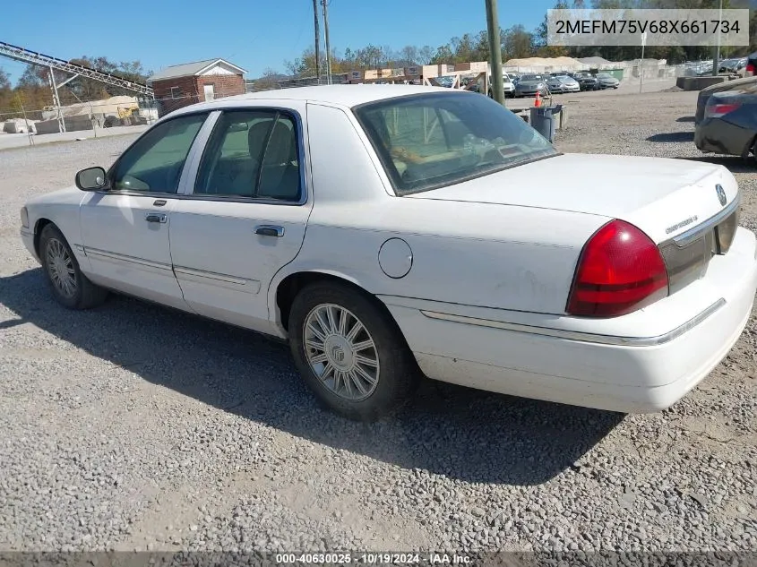 2008 Mercury Grand Marquis Ls VIN: 2MEFM75V68X661734 Lot: 40630025