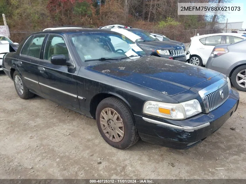 2008 Mercury Grand Marquis Ls VIN: 2MEFM75V88X621073 Lot: 40725312