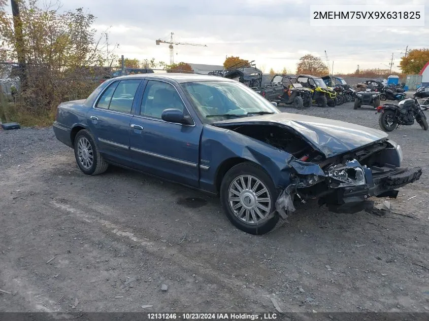 2009 Mercury Grand Marquis VIN: 2MEHM75VX9X631825 Lot: 12131246