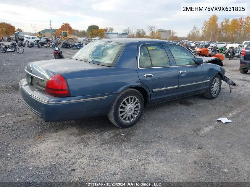 2009 Mercury Grand Marquis VIN: 2MEHM75VX9X631825 Lot: 12131246