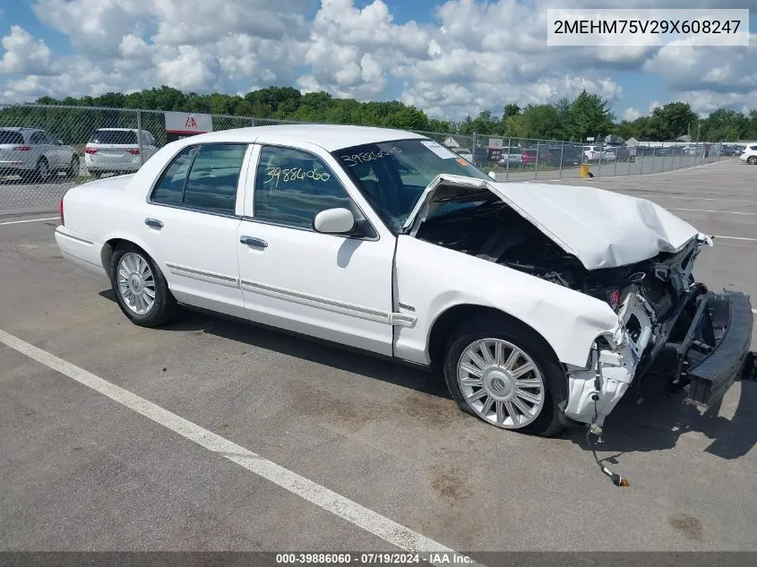 2009 Mercury Grand Marquis Ls (Fleet Only) VIN: 2MEHM75V29X608247 Lot: 39886060