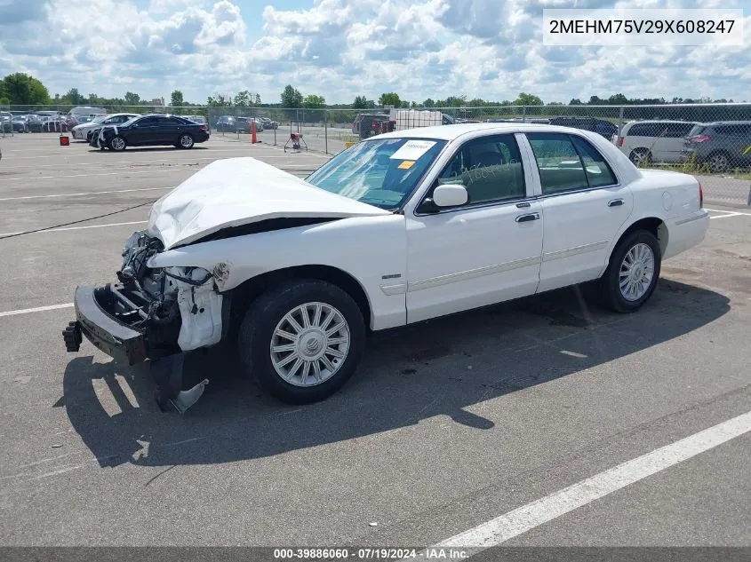 2009 Mercury Grand Marquis Ls (Fleet Only) VIN: 2MEHM75V29X608247 Lot: 39886060