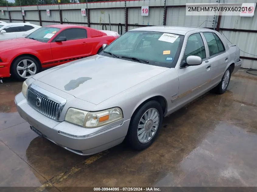 2009 Mercury Grand Marquis Ls (Fleet Only) VIN: 2MEHM75V89X602016 Lot: 39944095