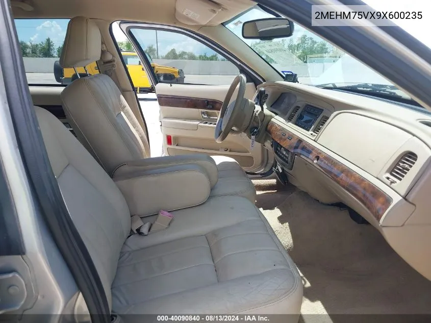 2009 Mercury Grand Marquis Ls (Fleet Only) VIN: 2MEHM75VX9X600235 Lot: 40090840