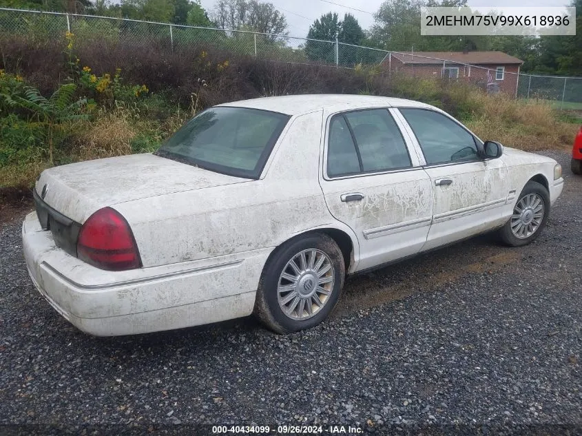 2009 Mercury Grand Marquis Ls VIN: 2MEHM75V99X618936 Lot: 40434099