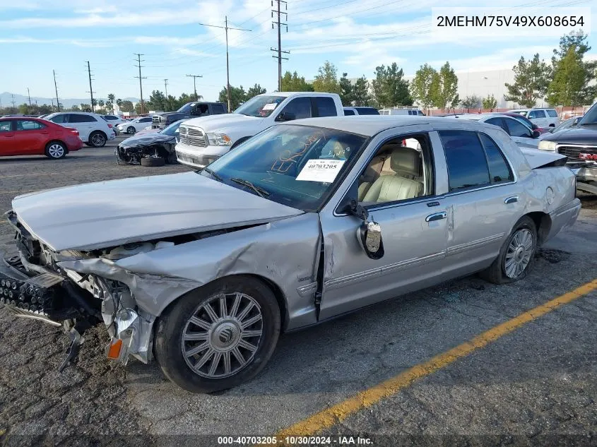 2009 Mercury Grand Marquis Ls (Fleet Only) VIN: 2MEHM75V49X608654 Lot: 40703205