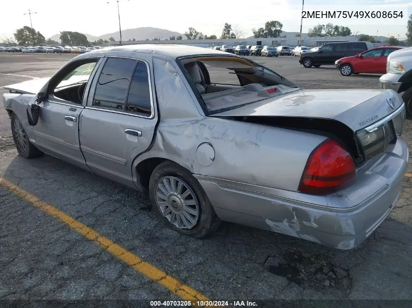 2009 Mercury Grand Marquis Ls (Fleet Only) VIN: 2MEHM75V49X608654 Lot: 40703205