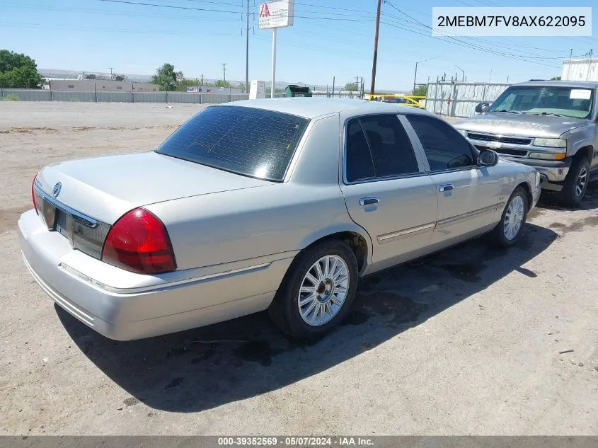 2010 Mercury Grand Marquis Ls (Fleet Only) VIN: 2MEBM7FV8AX622095 Lot: 39352569