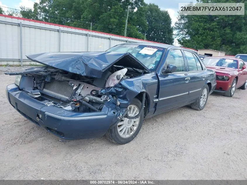 2010 Mercury Grand Marquis Ls (Fleet Only) VIN: 2MEBM7FV2AX612047 Lot: 39702974