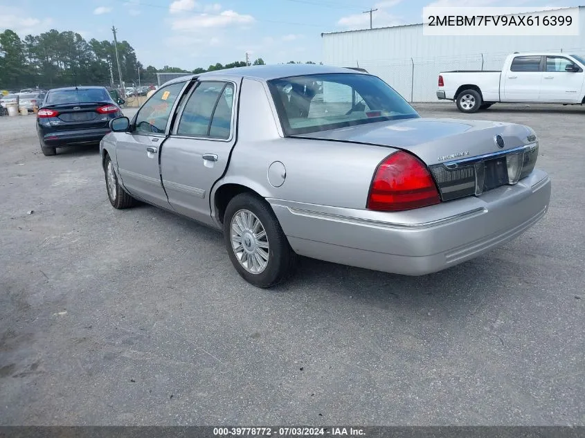 2010 Mercury Grand Marquis Ls (Fleet Only) VIN: 2MEBM7FV9AX616399 Lot: 39778772