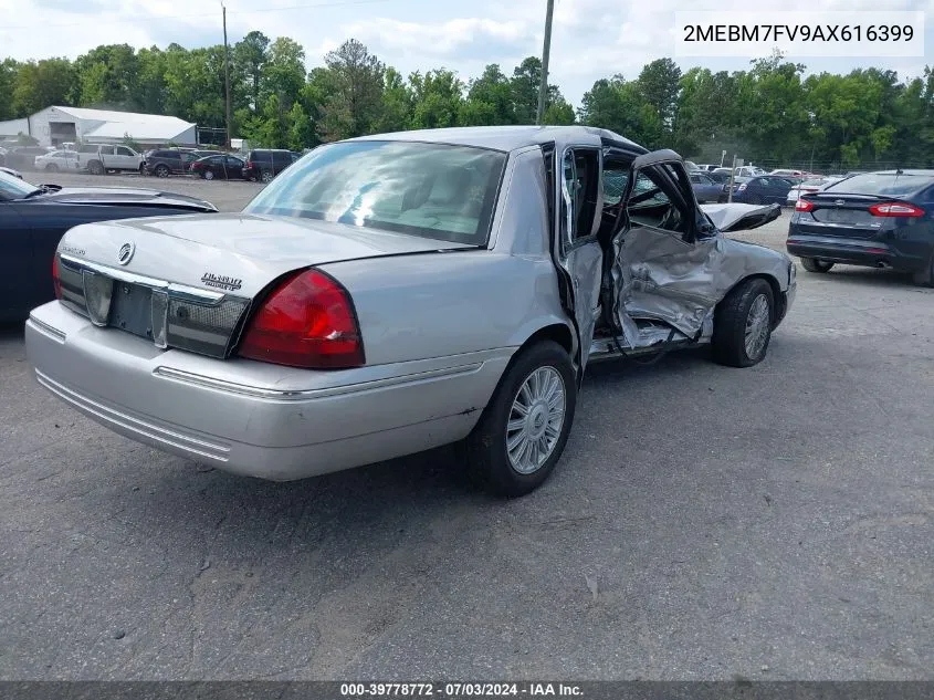 2010 Mercury Grand Marquis Ls (Fleet Only) VIN: 2MEBM7FV9AX616399 Lot: 39778772