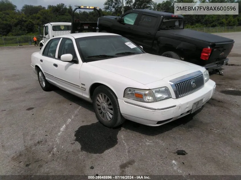 2010 Mercury Grand Marquis Ls (Fleet Only) VIN: 2MEBM7FV8AX600596 Lot: 39848896