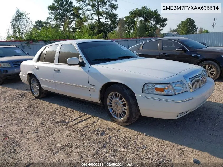 2010 Mercury Grand Marquis Ls (Fleet Only) VIN: 2MEBM7FVXAX636614 Lot: 40003293