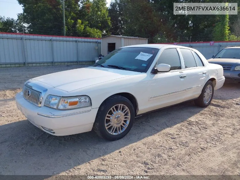 2010 Mercury Grand Marquis Ls (Fleet Only) VIN: 2MEBM7FVXAX636614 Lot: 40003293