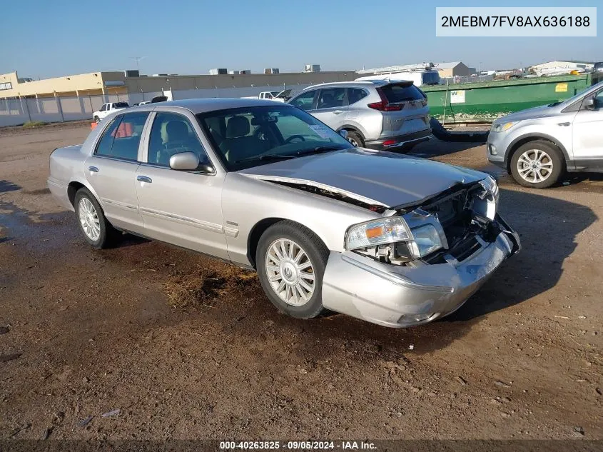 2010 Mercury Grand Marquis Ls (Fleet Only) VIN: 2MEBM7FV8AX636188 Lot: 40263825