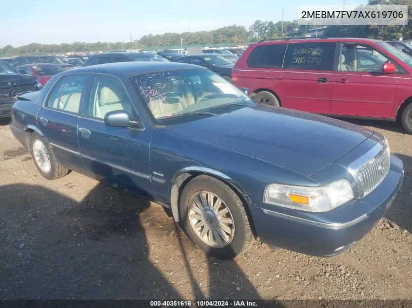 2010 Mercury Grand Marquis Ls VIN: 2MEBM7FV7AX619706 Lot: 40351616