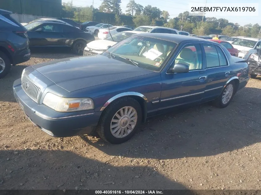 2010 Mercury Grand Marquis Ls VIN: 2MEBM7FV7AX619706 Lot: 40351616