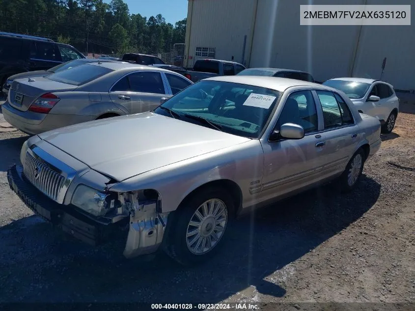 2010 Mercury Grand Marquis Ls (Fleet Only) VIN: 2MEBM7FV2AX635120 Lot: 40401028