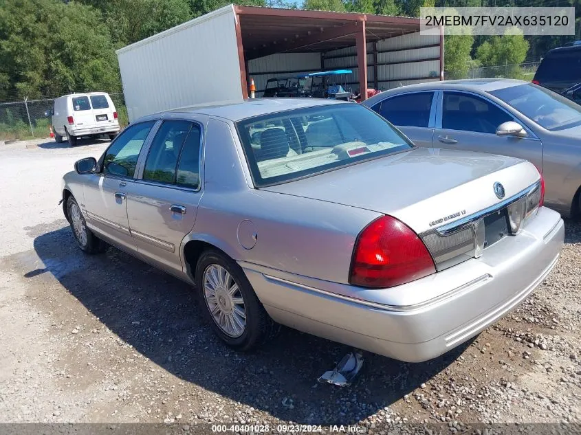 2010 Mercury Grand Marquis Ls (Fleet Only) VIN: 2MEBM7FV2AX635120 Lot: 40401028