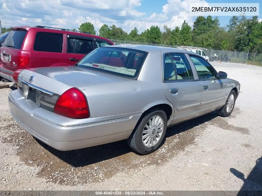 2010 Mercury Grand Marquis Ls (Fleet Only) VIN: 2MEBM7FV2AX635120 Lot: 40401028