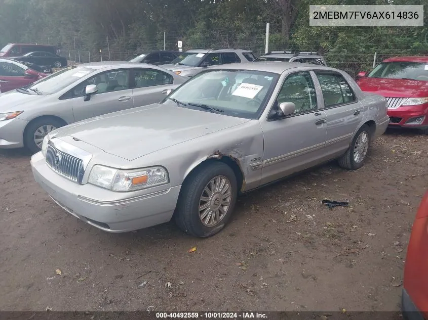 2010 Mercury Grand Marquis Ls (Fleet Only) VIN: 2MEBM7FV6AX614836 Lot: 40492559