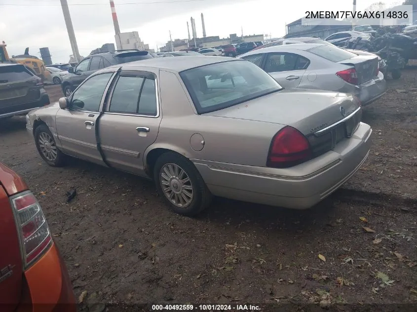 2010 Mercury Grand Marquis Ls (Fleet Only) VIN: 2MEBM7FV6AX614836 Lot: 40492559