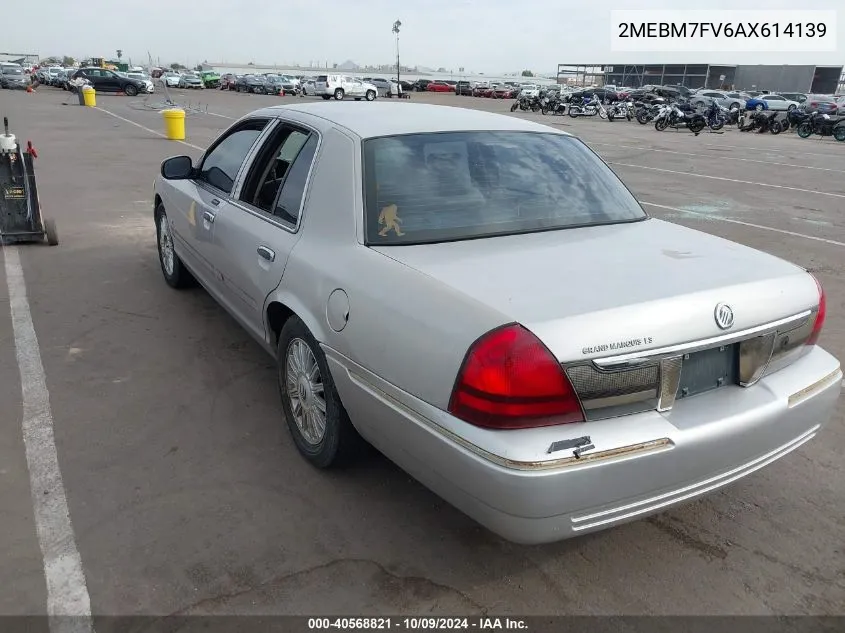 2010 Mercury Grand Marquis Ls (Fleet Only) VIN: 2MEBM7FV6AX614139 Lot: 40568821