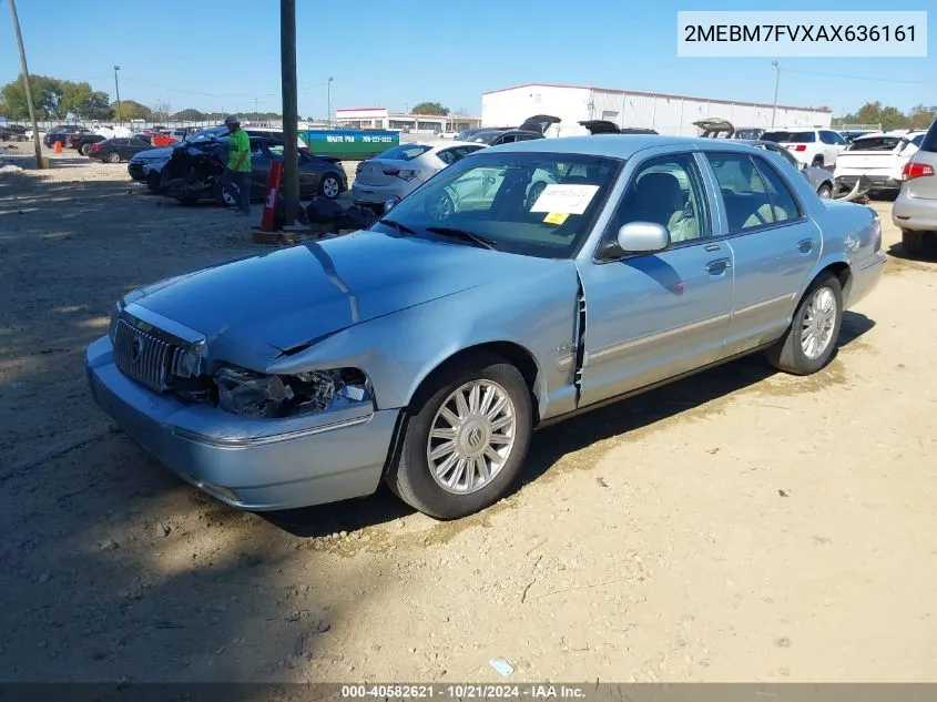 2010 Mercury Grand Marquis Ls (Fleet Only) VIN: 2MEBM7FVXAX636161 Lot: 40582621