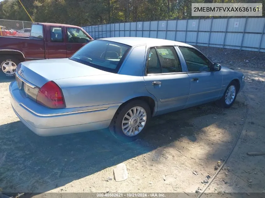 2010 Mercury Grand Marquis Ls (Fleet Only) VIN: 2MEBM7FVXAX636161 Lot: 40582621