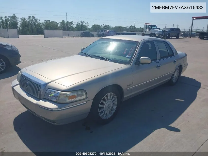 2010 Mercury Grand Marquis Ls (Fleet Only) VIN: 2MEBM7FV7AX616482 Lot: 40608270