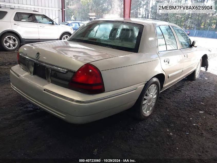 2010 Mercury Grand Marquis Ls (Fleet Only) VIN: 2MEBM7FV8AX625904 Lot: 40723060