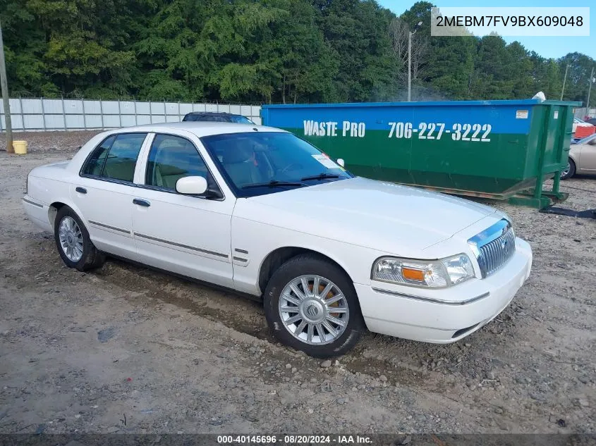 2011 Mercury Grand Marquis Ls VIN: 2MEBM7FV9BX609048 Lot: 40145696