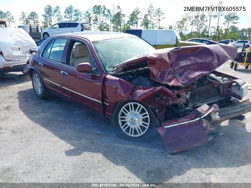 2011 Mercury Grand Marquis Ls VIN: 2MEBM7FV1BX605575 Lot: 40193298