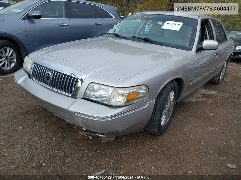 2011 Mercury Grand Marquis Ls VIN: 2MEBM7FV7BX604477 Lot: 40760429