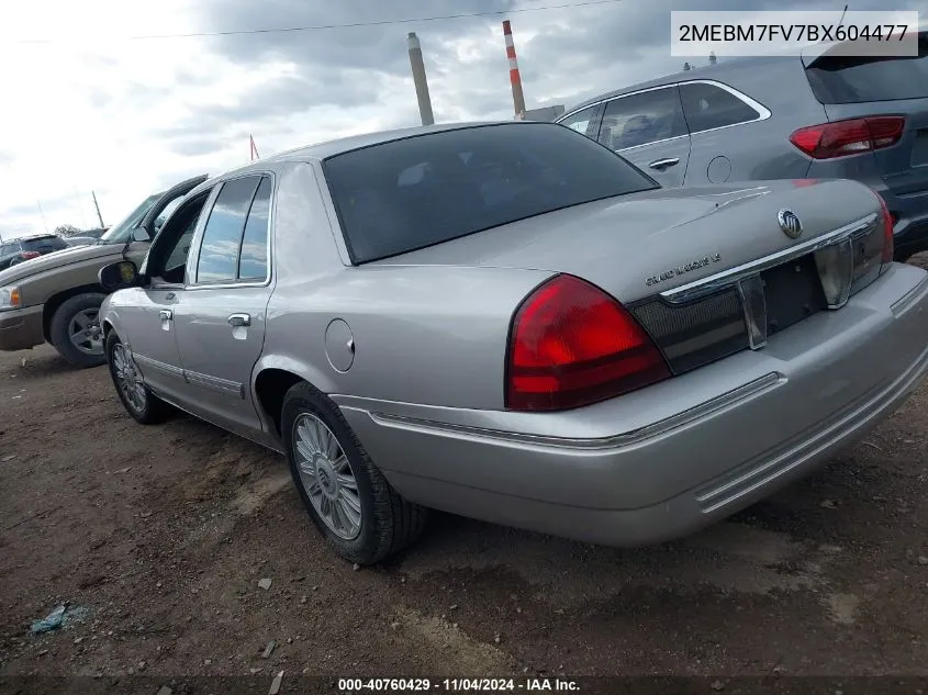 2011 Mercury Grand Marquis Ls VIN: 2MEBM7FV7BX604477 Lot: 40760429