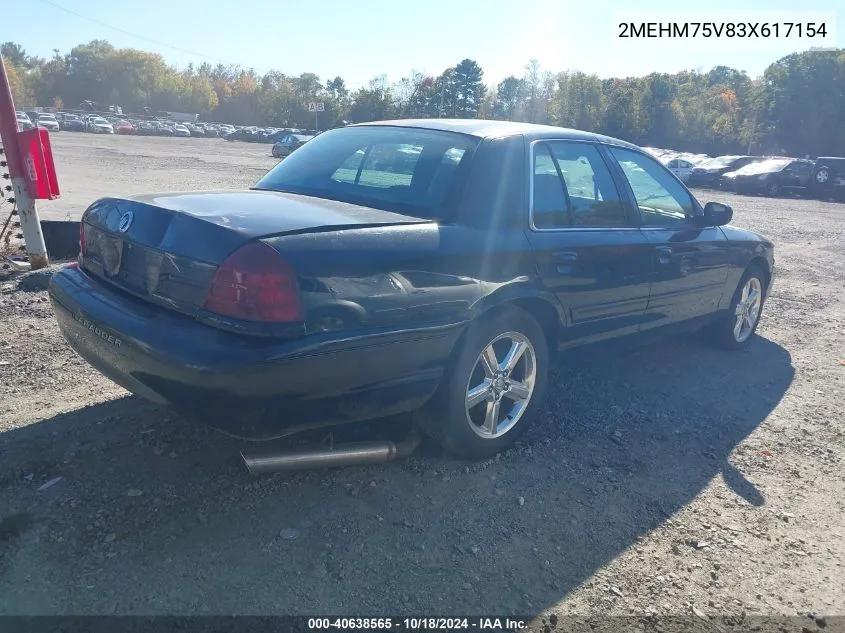 2003 Mercury Marauder VIN: 2MEHM75V83X617154 Lot: 40638565