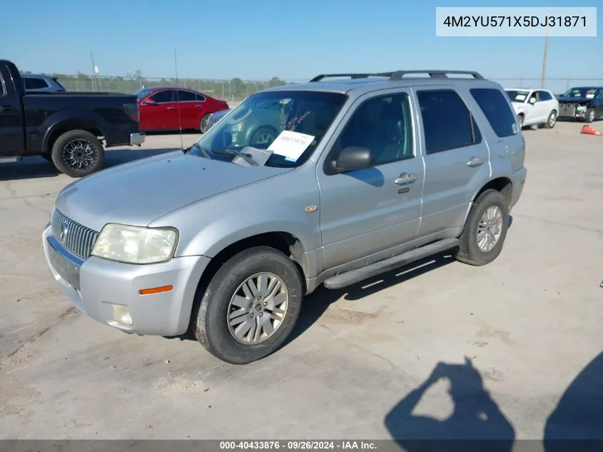 2005 Mercury Mariner Luxury/Premier VIN: 4M2YU571X5DJ31871 Lot: 40433876