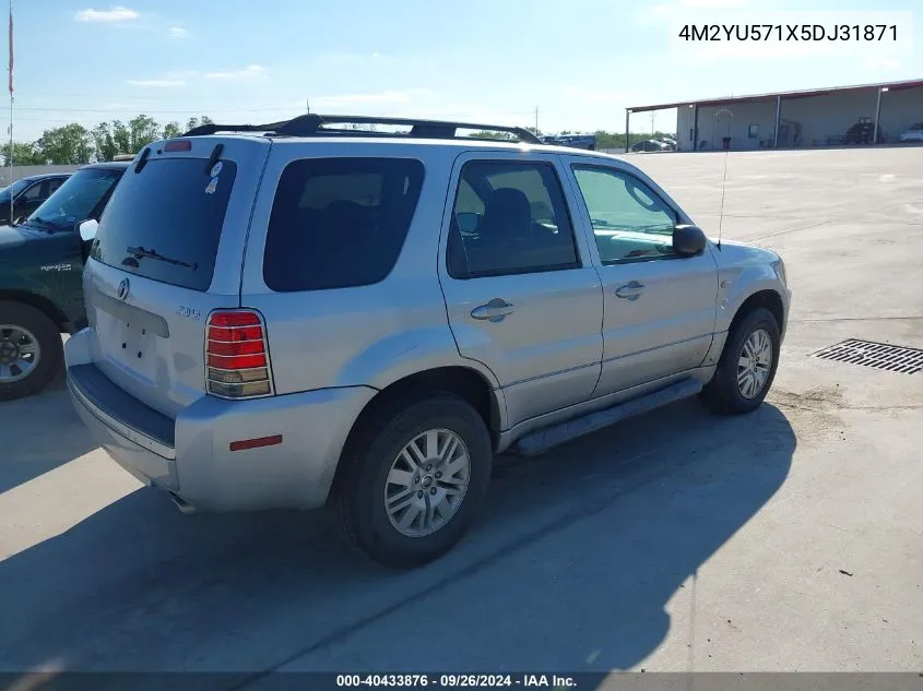 2005 Mercury Mariner Luxury/Premier VIN: 4M2YU571X5DJ31871 Lot: 40433876