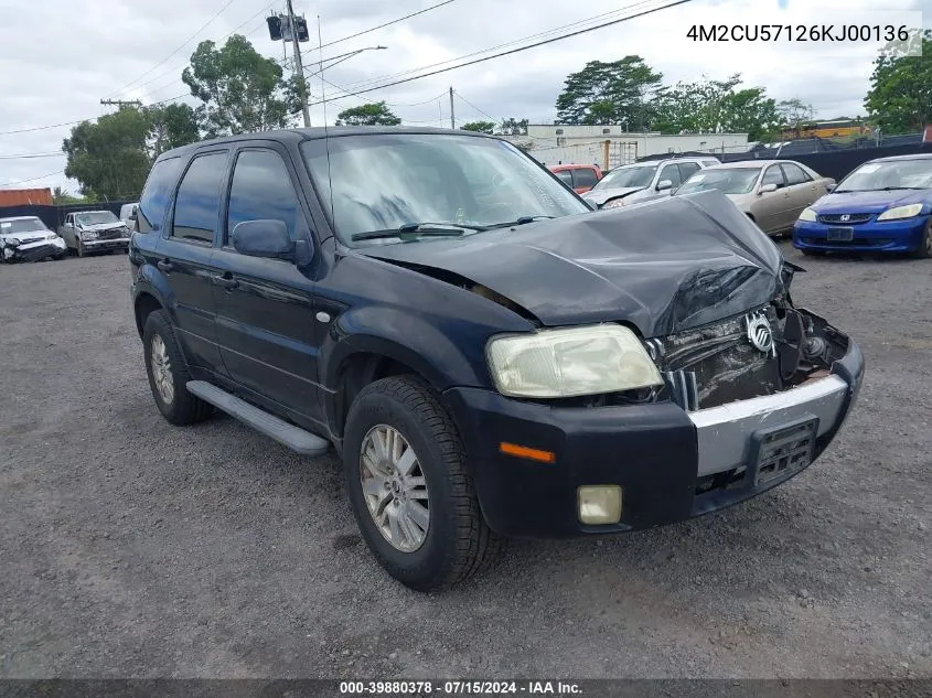 2006 Mercury Mariner Luxury/Premier VIN: 4M2CU57126KJ00136 Lot: 39880378